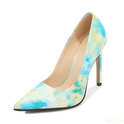 Tacchi alti dimagranti alla moda e sexy di grandi dimensioni Tacchi sottili Bocca poco profonda Punta a punta Tacchi alti di colore di nicchia Scarpe singole