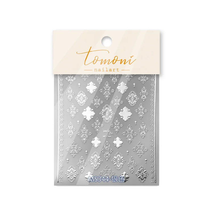 Thin and Tough Nail Stickers 3D Dark Gothic Impression Self Adhesive Nail Art Stickers European Letter Nail Decorations Stickers