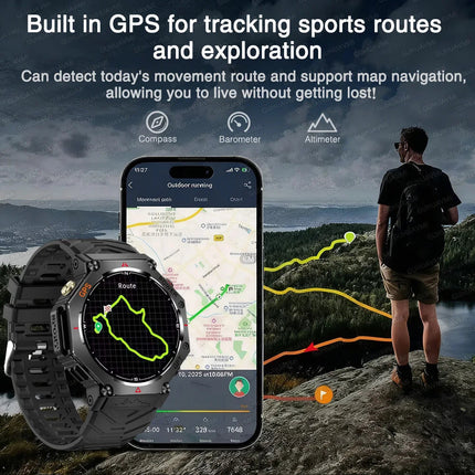 T-Rex 3 Grado Ultra Militare GPS Astuto Della Vigilanza 10ATM Bussola Impermeabile Altimetro Barometrico AMOLED Uomini HD Chiamata Sport Smartwatch platinumshop