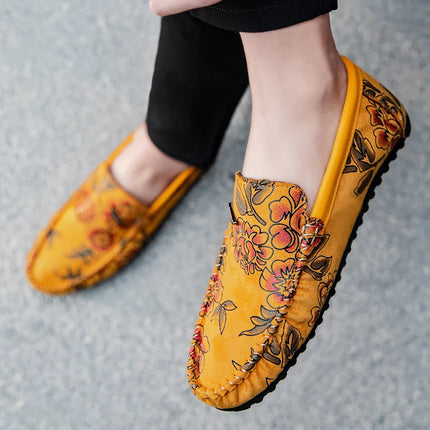 Scarpe da uomo in pelle rosa Designer di lusso Mocassini da uomo casual Mocassini da uomo Traspirante Slip On Flats Guida Zapatillas Hombre