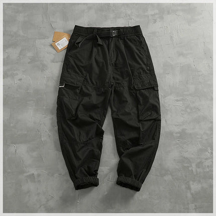Men's corset casual pants loose 3D vertical cut retro military style outdoor scratch resistant multi-pocket cargo pants