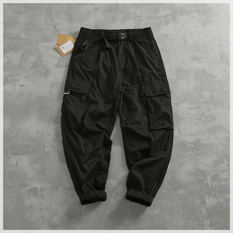 Men's corset casual pants loose 3D vertical cut retro military style outdoor scratch resistant multi-pocket cargo pants