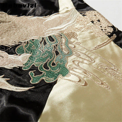 High Quality Japanese Style Nine-tailed Fox Embroidered Motorcycle Jacket Streetwear Harajuku Hip Hop Men Baseball Coat Autumn