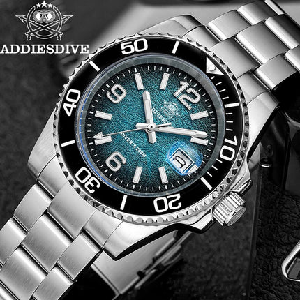 ADDIESDIVE Men Quartz Watch Japan 2115 BGW9 Luminous 200m Waterproof Diver Wristwatch 316L Stainless Steel Men's Watches New