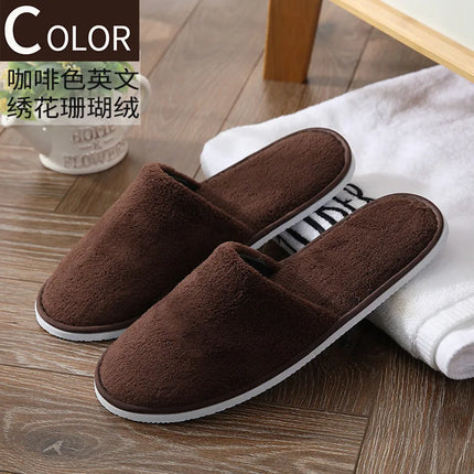 5 pairs/lot men women disposable hotel slippers guest cotton slides home travel SPA slipper hospitality cheap indoor slip-on