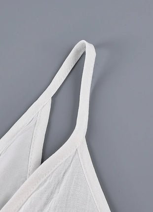 HiLoc Abito lungo bianco allentato casual Robe 2025 Nuovi abiti estivi con scollo a V per le donne Primavera senza maniche Vestaglie dritte Camicia da notte
