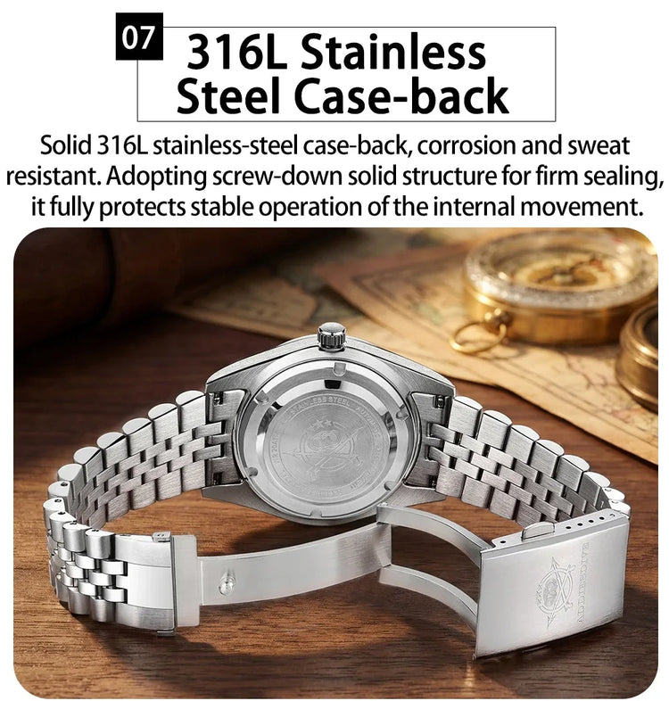 ADDIESDIVE Men's Automatic Mechanical Diving Watch 200M Waterproof Sapphire Crystal 316L Stainless Steel Japan 8215 Movement