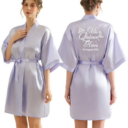 Testo personalizzato Logo accappatoio da sposa abito da sposa sposa damigella d'onore abiti da sposa donna addio al nubilato addio al nubilato