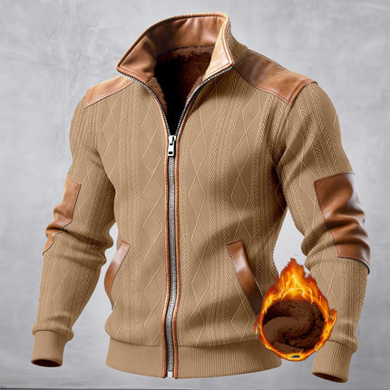 2026 New Winter and Autumn Men's Double-Layered Insulated Thick Hooded Coat, Comfortable Cardigan with Zipper Closure Jacket