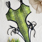 Green Snake Bikini Extreme String Monokini Costume da bagno con taglio a gamba alta Donna Beach Outfit Costumi da bagno per le vacanze Costume da bagno Bikini Set PlatiNum