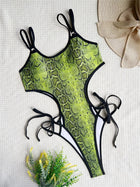 Green Snake Bikini Extreme String Monokini Costume da bagno con taglio a gamba alta Donna Beach Outfit Costumi da bagno per le vacanze Costume da bagno Bikini Set PlatiNum