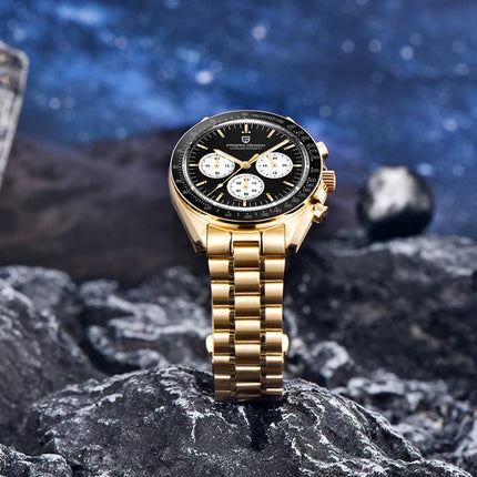 Nuovo Orologio da Uomo PAGANI DESIGN Golden Moon 2026, Orologio al Quarzo di Lusso, Cronografo Sportivo, Vetro Zaffiro AR, Impermeabile, Regalo platinumshop