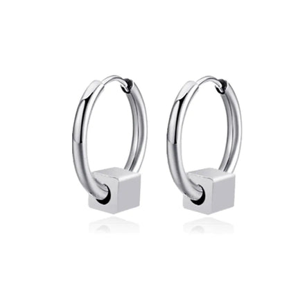 Long Hanging Crosses Leaves Pendants Hoops Woman Earrings Man Vintage Stainless steel Hip Hop Ear Piercing Jewelry Accessories PlatiNum