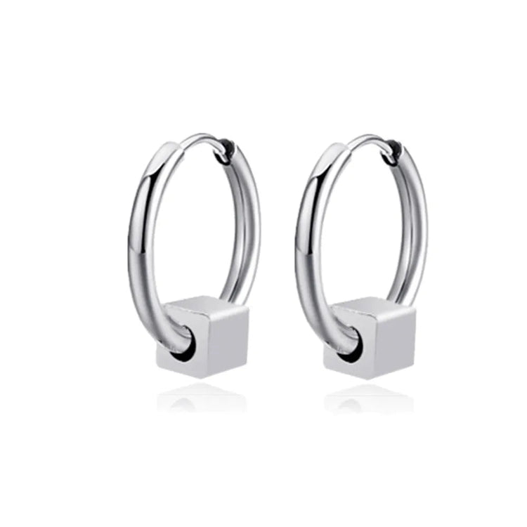 Long Hanging Crosses Leaves Pendants Hoops Woman Earrings Man Vintage Stainless steel Hip Hop Ear Piercing Jewelry Accessories PlatiNum