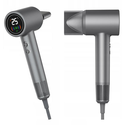 1500W Hair Dryer Negative Ions Hair Care Professional Leafless Hair Dryer Silent And Quick Drying With LCD Display For Home Travel Gift