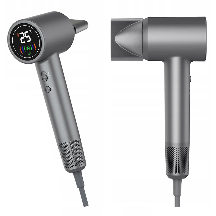 1500W Hair Dryer Negative Ions Hair Care Professional Leafless Hair Dryer Silent And Quick Drying With LCD Display For Home Travel Gift