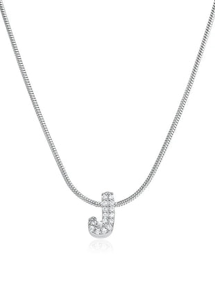 Fashion Tiny CZ Zircon Initial Alphabet Pendant Neckalce Gold Plated Stainless Steel A-Z Letter Necklaces Birthday Gifts Jewelry PlatiNum