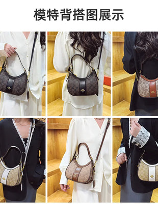 Borsa di lusso da donna 2026 Nuova borsa a tracolla diagonale a spalla singola stampata retrò in PU di alta qualità