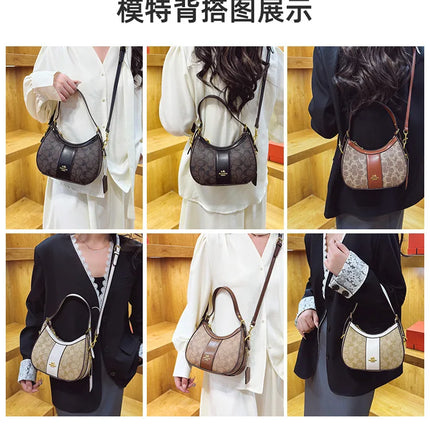 Borsa di lusso da donna 2026 Nuova borsa a tracolla diagonale a spalla singola stampata retrò in PU di alta qualità