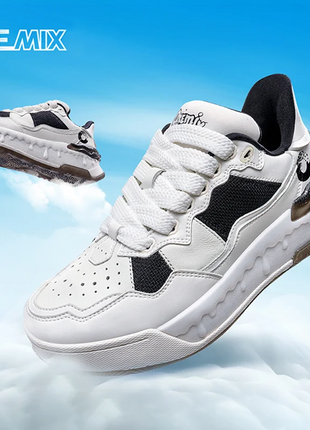 Scarpe da Corsa ONEMIX per Uomo, Tendenza Autunno Inverno, Morbide ed Elastiche con Assorbimento degli Urti, Tomaia in Pelle, Suola Spessa, Stile Sportivo Casual PlatiNum