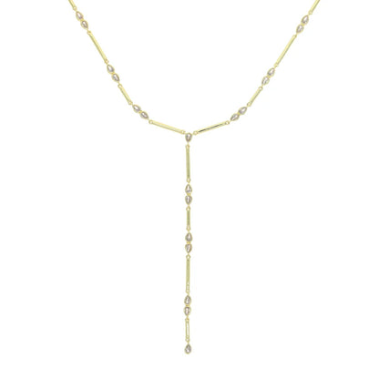 Barra geometrica a goccia Cubic Zirconia CZ Catena a maglie Lunga Y Lariat Collana di moda donna sexy 2026 Nuovo arrivato