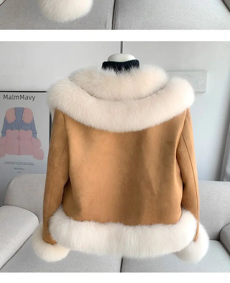 2026 Winter New Faux Fur Jacket Women's Overcoat Fashion Loose Thickened Warm Parker Coat Women's Down Jacket Outwear Casaco