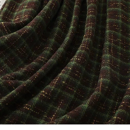 Art Mori Girls Woolen Skirts New 2025 Autumn Winter Basics Woman Cute Sweet Japanese Preppy Style Retro Vintage Long Plaid Skirt PlatiNum