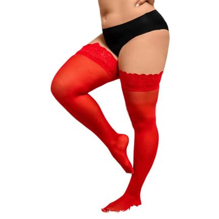 NEWJOINFUN Plus Open Crotch Pantyhose Large Fishnet Stockings Black Thigh High Stockings Garter Tights for Women Oversized XXXXL
