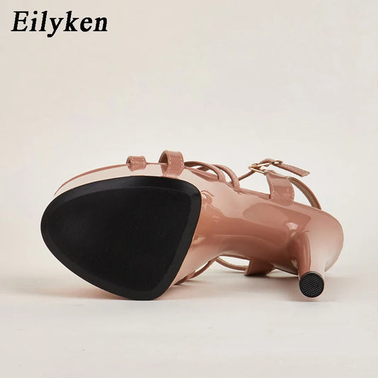Eilyken 2025 New Fetish High Heels Women Sandals Pole Dancing Sexy Platform Buckle Strap Pumps Shoes Summer Sandalias Mujer