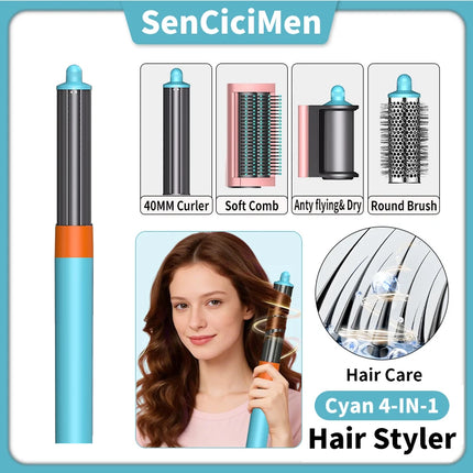 SenCiciMen Hair Dryer Brush 6 in 1 Hair Styler Negative Ion Blow Dryer Brush Set - 110,000 RPM High - Speed Hot Air Brush Air Styler Curling Wrap Air Curler,Curling Iron Hair Styling Tool for Straight Curl Drying Smoothing Gi