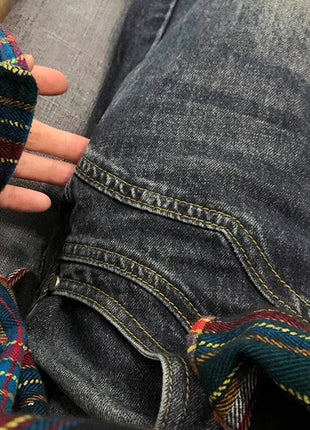 Y2K Spicy Girl Dark Series Jeans a gamba larga da donna New High Street Splicing Pantaloni svasati dimagranti a vita alta larghi