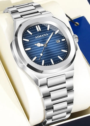 Men's Ultra-Thin Waterproof Quartz Watch with Calendar, High-End Lightweight Design for an Elegant Look