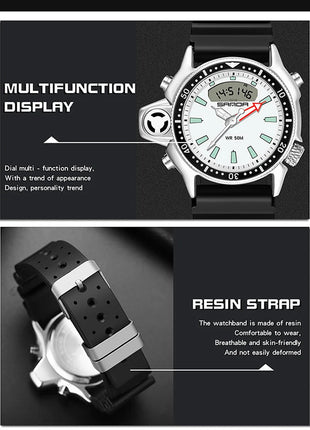 SANDA Sport orologio digitale al quarzo da uomo orologi subacquei creativi orologio da uomo con allarme impermeabile orologio con doppio Display Relogio Masculino platinumshop
