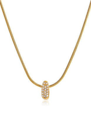 Fashion Tiny CZ Zircon Initial Alphabet Pendant Neckalce Gold Plated Stainless Steel A-Z Letter Necklaces Birthday Gifts Jewelry PlatiNum