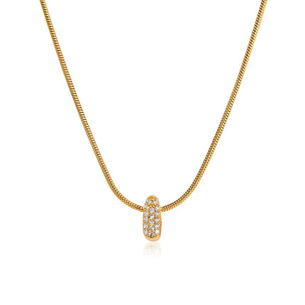 Fashion Tiny CZ Zircon Initial Alphabet Pendant Neckalce Gold Plated Stainless Steel A-Z Letter Necklaces Birthday Gifts Jewelry PlatiNum