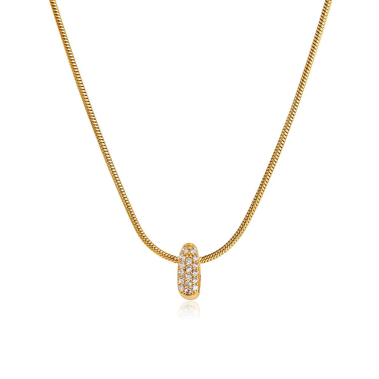 Fashion Tiny CZ Zircon Initial Alphabet Pendant Neckalce Gold Plated Stainless Steel A-Z Letter Necklaces Birthday Gifts Jewelry PlatiNum