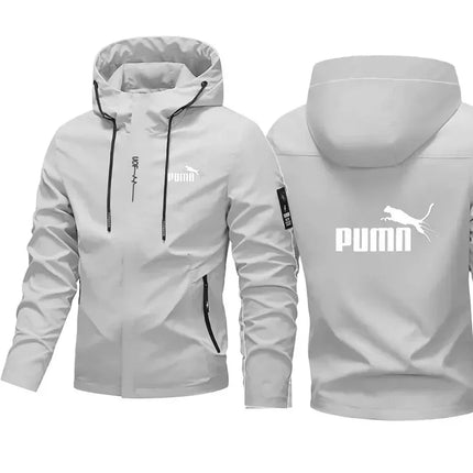2026 Spring/Summer New Men's Casual Jacket, Outdoor Windproof and Waterproof Design, Hooded Long Sleeve Zipper Sports Jacket