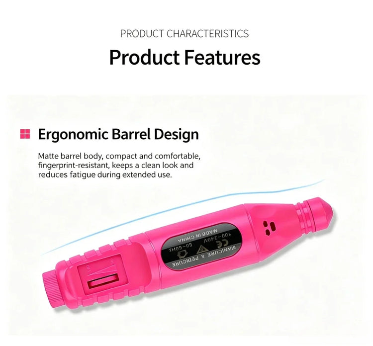 Pen‑Form Manicure Pedicure Grinding Machine Compact Electric Nail Polisher Drill For Daily Nail Grooming And Diy Hand‑Made Nail Creation