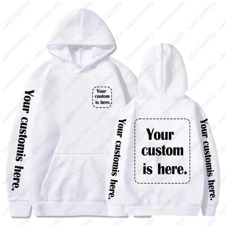 2026 Student Casual Custom Printed Text DIY Hoodie Customized Personalized Hoody Custom Hoodies Text Sweatshirt Clothes