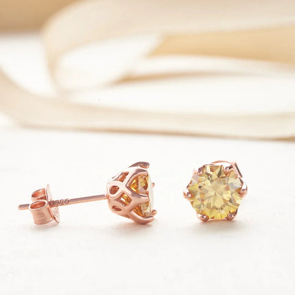 Real 1 CT D Color Moissanite Stud Earrings For Women Top Quality 925 Sterling Silver Sparkling Wedding Jewelry PlatiNum
