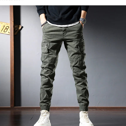 Street Fashion Men Jeans Black Green Loose Fit Big Pocket Casual Cargo Pants Hombre Zipper Designer Hip Hop Joggers Men Overalls