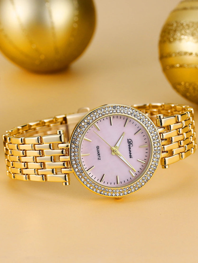 Orologio al quarzo da donna DENVOSI Orologio da polso da donna All-match con montatura di diamanti di lusso elegante e alla moda delle migliori marche platinumshop