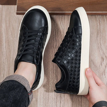 New Spring Autumn Low Cut Men's Board Shoes Fashion Lightweight Plaid Men's Casual Single Shoes