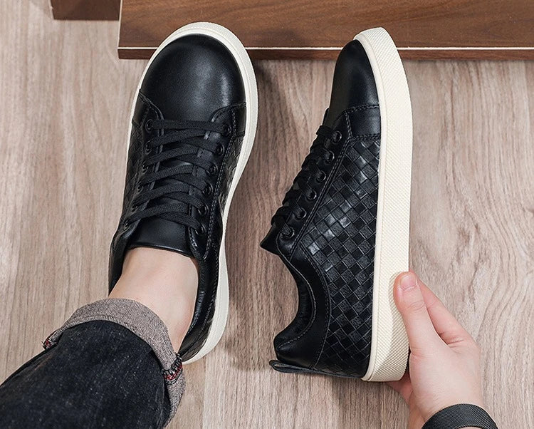 New Spring Autumn Low Cut Men's Board Shoes Fashion Lightweight Plaid Men's Casual Single Shoes