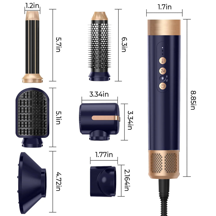 UKLISS Air Styler Pro 7 in 1 Hair Dryer, Hot Air Brush Set with Auto Curling, Volume & Straightening