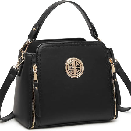 Borsa da donna multifunzionale elegante Kono realizzata in pelle PU, tracolla regolabile, scomparti multipli, può essere utilizzata come borsa a mano e borsa a tracolla