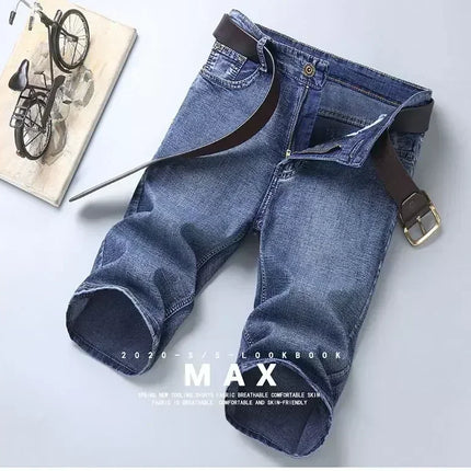 Pantaloncini di jeans da uomo estivi sottili dritti classici firmati jeans corti da lavoro marchio di abbigliamento pantaloncini maschili casual coreani elasticizzati