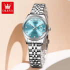 OLEVS 3705 Orologio da donna 30M Orologio al quarzo con data impermeabile per donna Orologio da donna di lusso con scala di diamanti a specchio ad alta durezza platinumshop