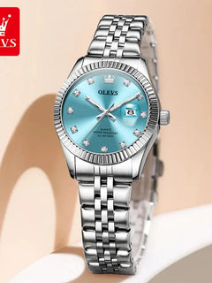 OLEVS 3705 Orologio da donna 30M Orologio al quarzo con data impermeabile per donna Orologio da donna di lusso con scala di diamanti a specchio ad alta durezza