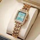 Orologi da donna rettangolari alla moda Orologio da donna al quarzo con strass Orologio da polso con cinturino Reloj Mujer (senza scatola) platinumshop